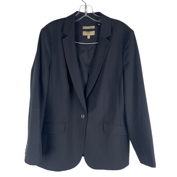 Talbots Luxe Italian Wool Blazer Jacket One Button Black Size 16 - Picture 1 of 8